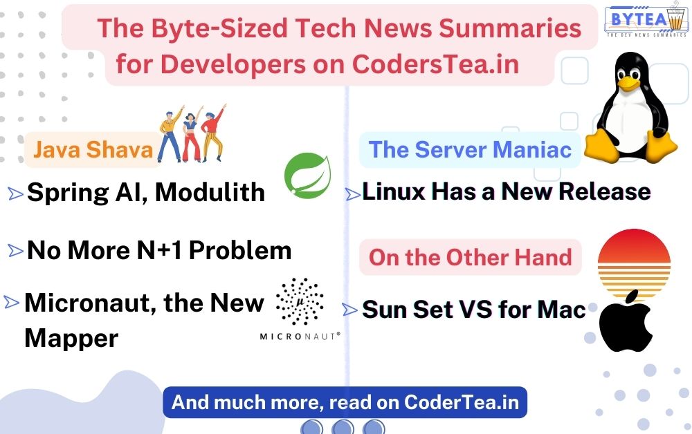 Java Developers will be delighted with Spring’s many releases, Hibernate with a game-changing update, new Linux, and bye-bye Macbook