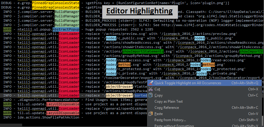 Intellij Idea plugin Grep Console