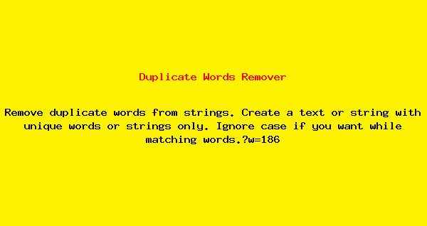 Duplicate Words Remover