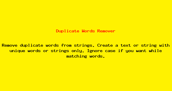 How To Remove Duplicate Words From Text File