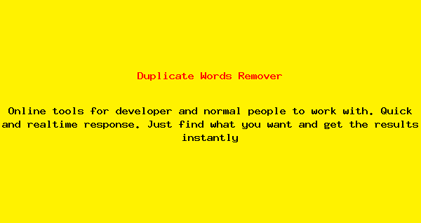 duplicate-words-remover